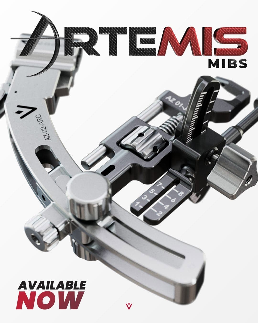 Artemis MIBS launch graphic featuring the instrument jig, with the line Available Now.